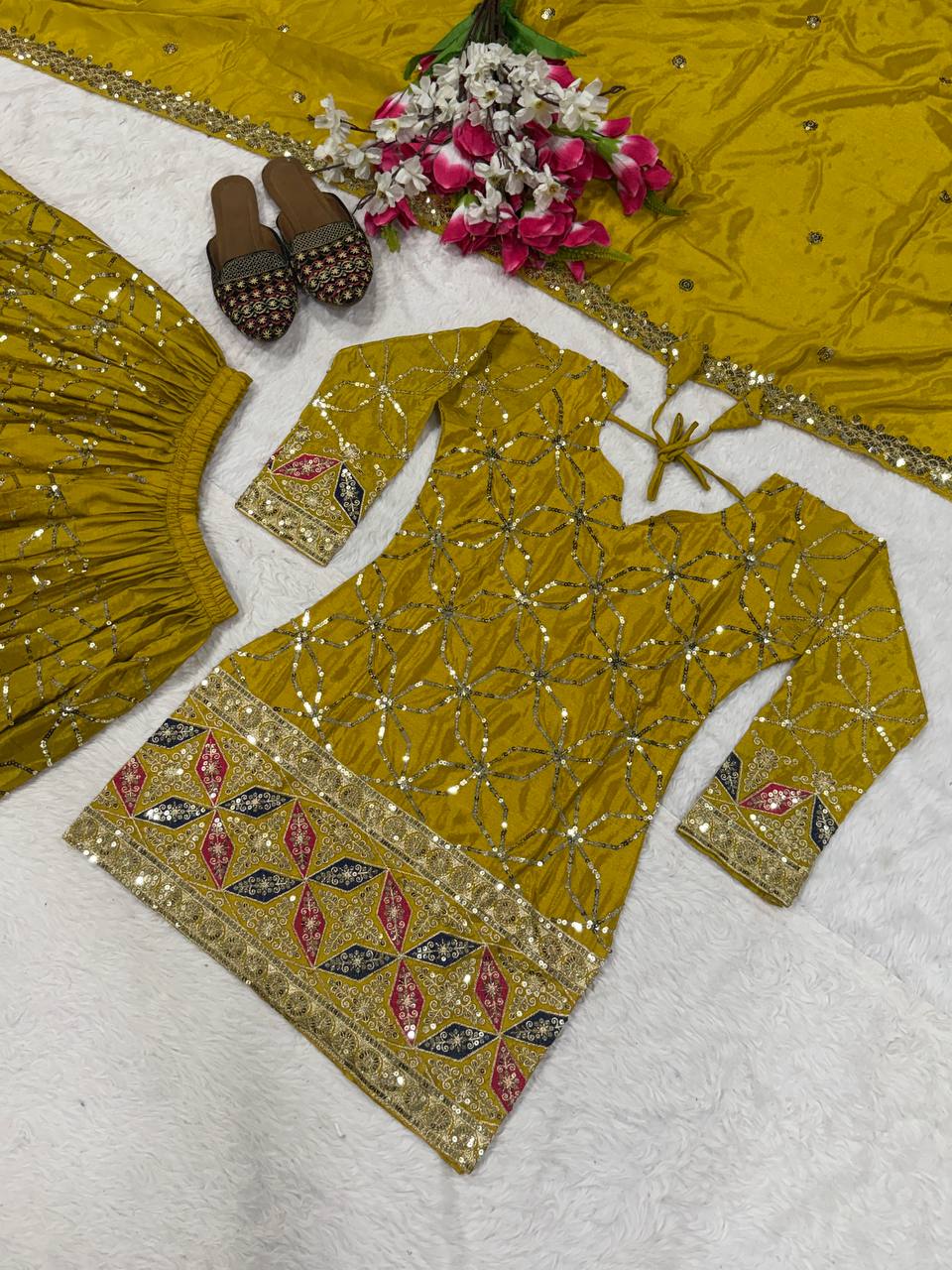 The Sovereign Chartreuse Mirror-Craft Gharara
